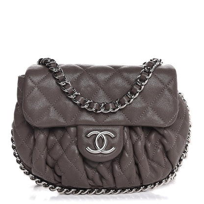 Chanel Washed Lambskin Quilted Mini Chain Around Flap Taupe 1 of 9