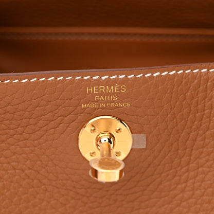 Hermes Taurillon Clemence Mini Lindy 20 Gold 6 of 11