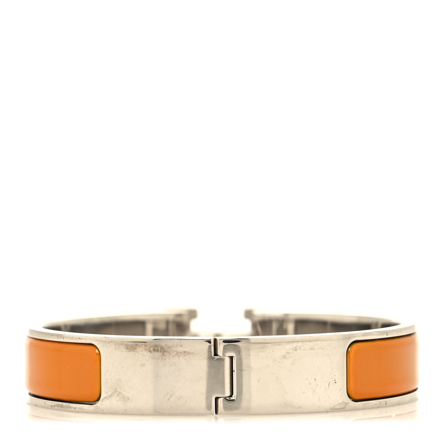 Hermes Enamel Narrow Clic Clac H Bracelet PM Curcuma White 3 of 5