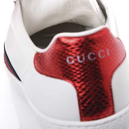 Gucci Calfskin Ayers Web Blind for Love Embroidered Womens Ace Sneakers 37.5 White 8 of 9