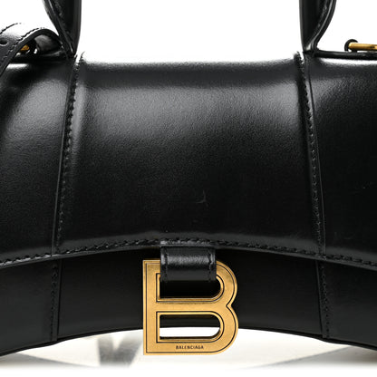 Balenciaga Shiny Box Calfskin Hourglass Top Handle Bag XS Black 8 of 10
