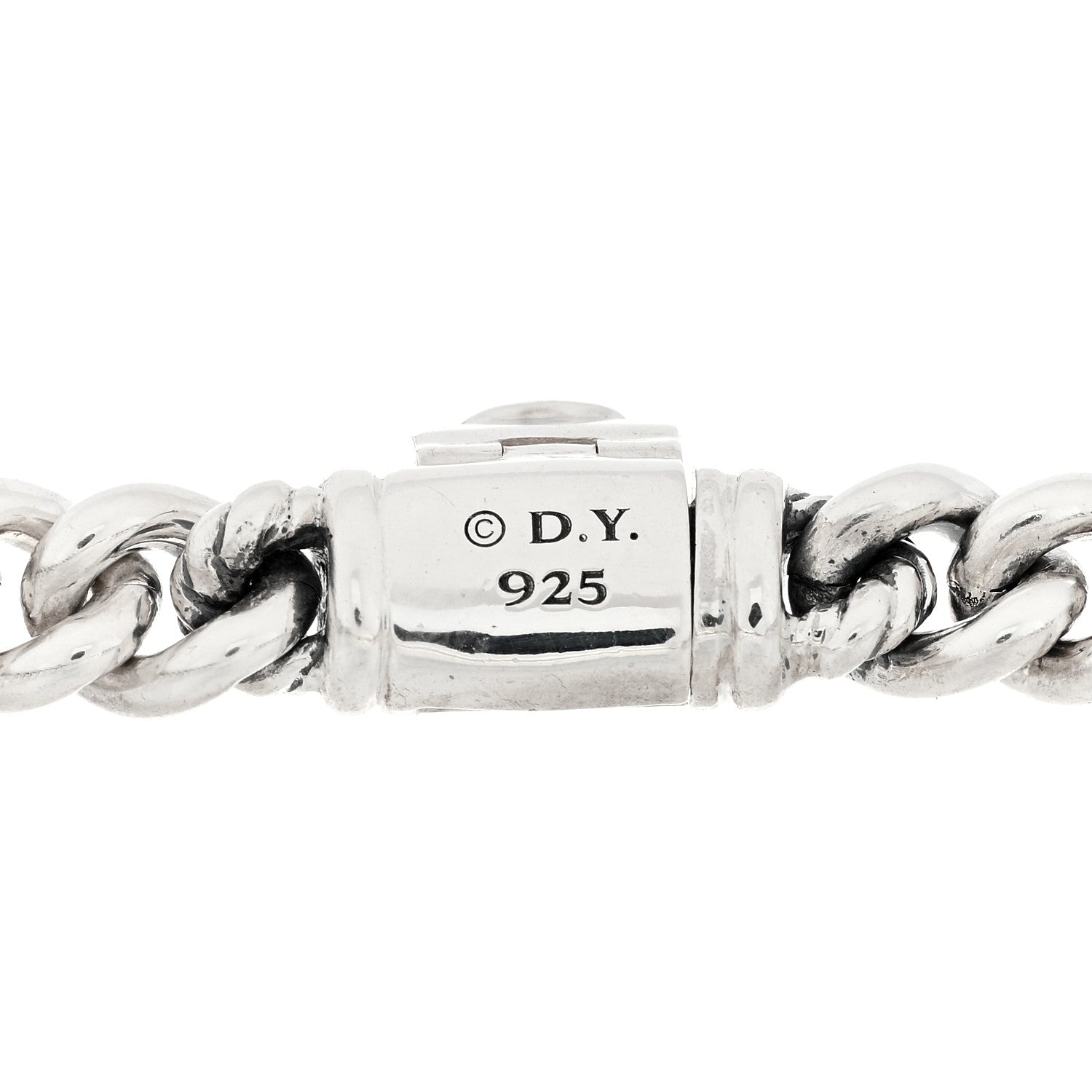 David Yurman Sterling Silver Diamond 7mm Petite Pave Curb Link ID Bracelet 3 of 3