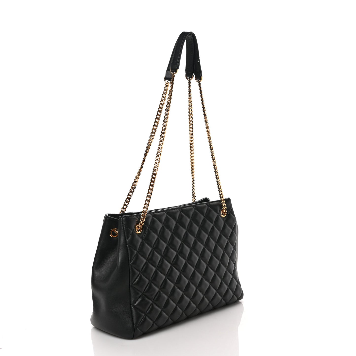 Nappa Quilted Medusa Chain Shoulder Bag Black