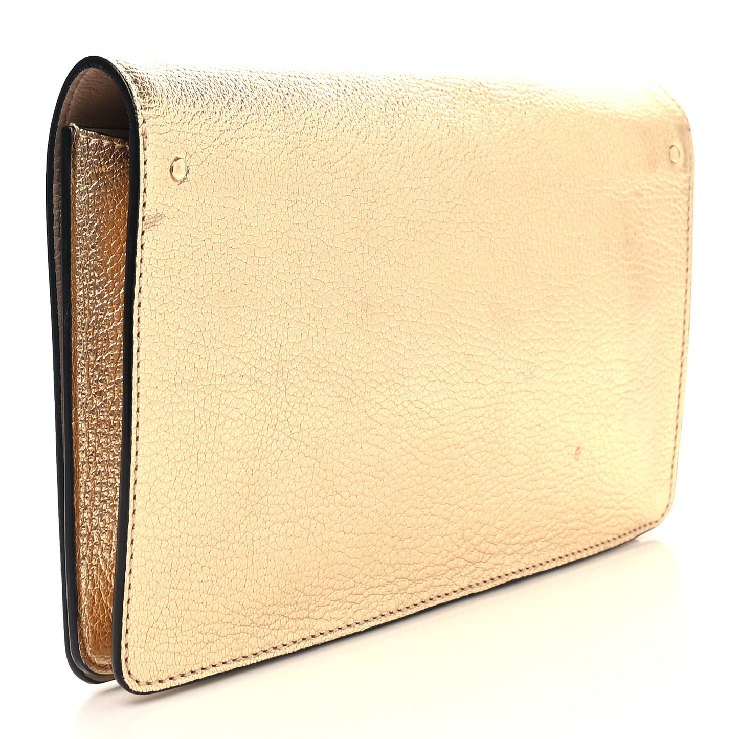 Metallic Grained Calfskin Gabrielle Gold Chestnut