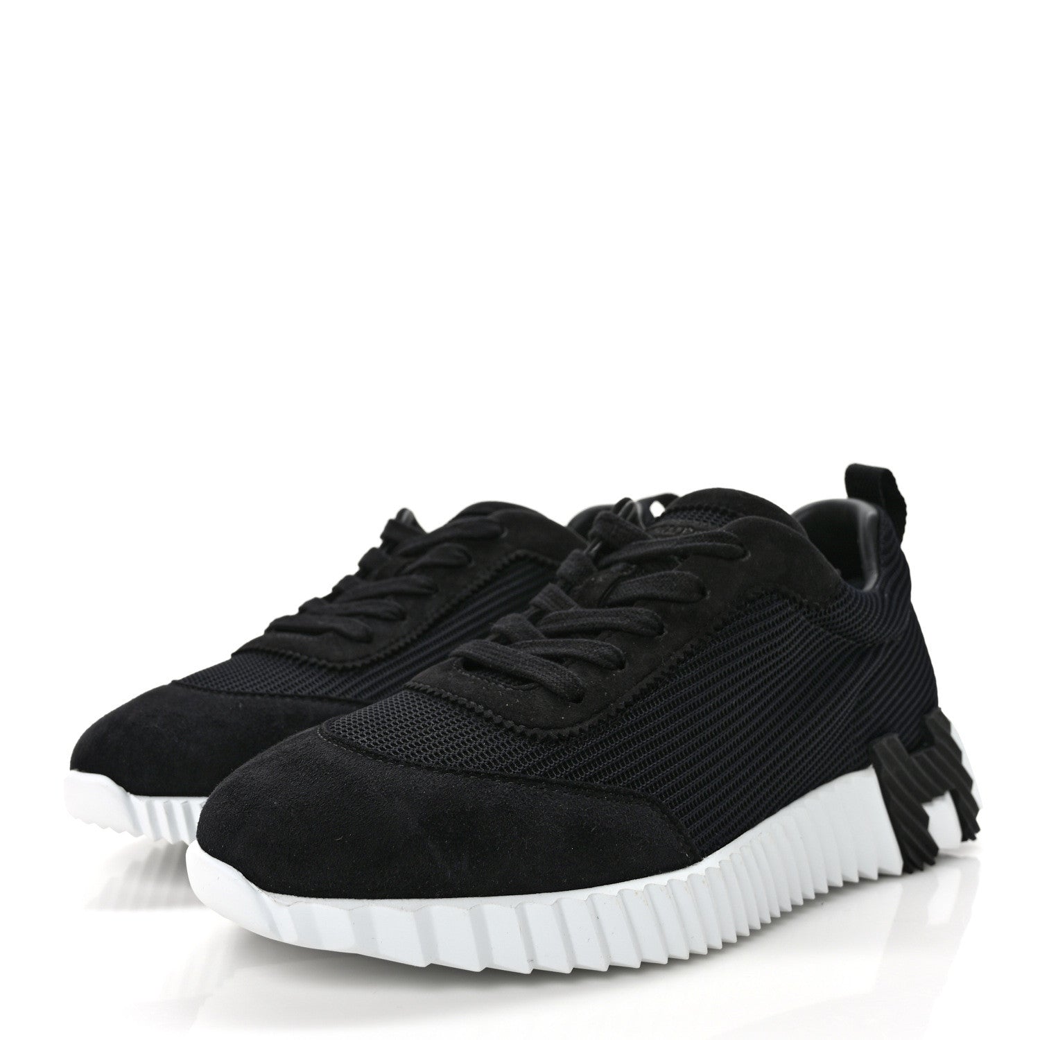 Hermes Technical Mesh Suede Goatskin Bouncing Sneakers 37 Black 3 of 9