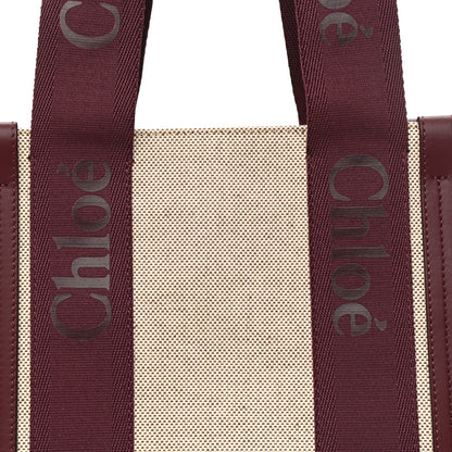 Chloe Cotton Calfskin Medium Woody Ribbon Tote Burgundy 8 of 8