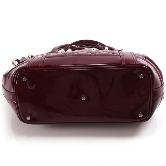 Patent Quilted Belt Bag Burgundy