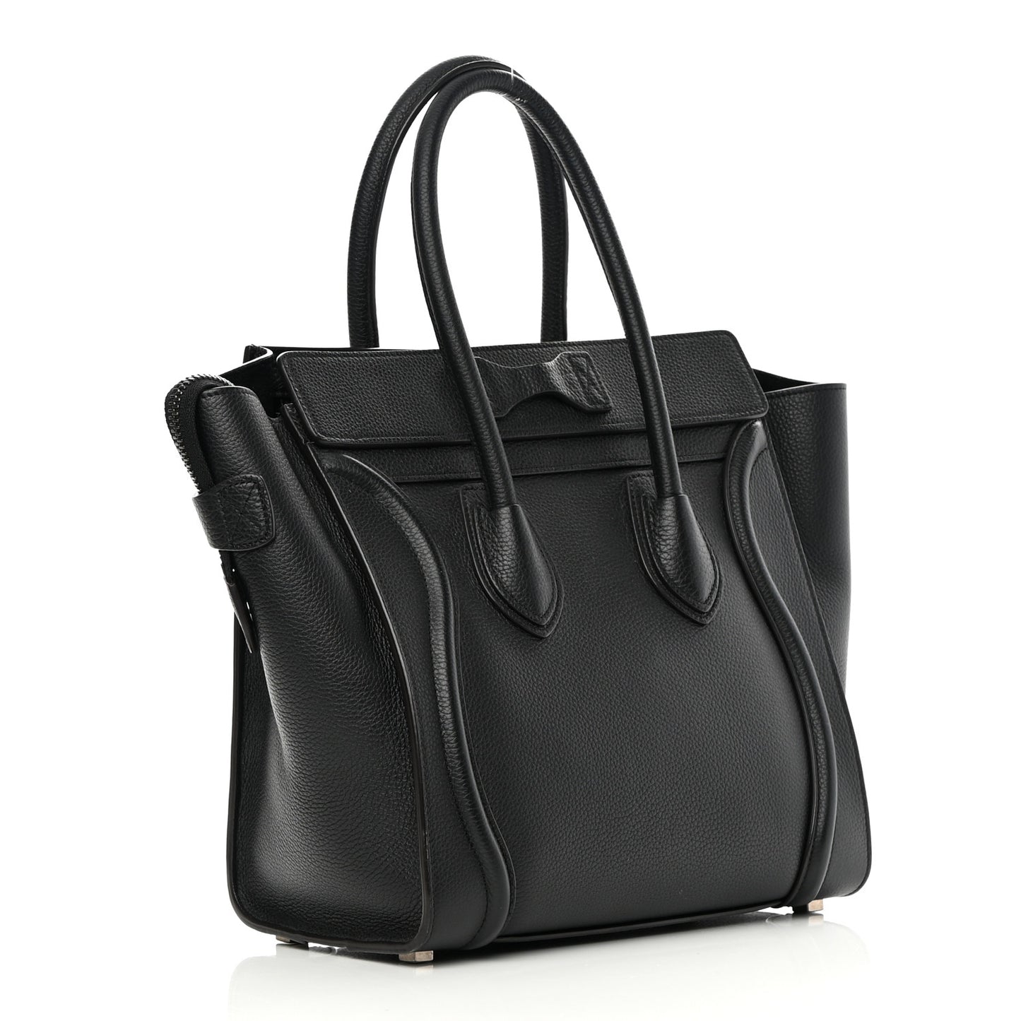 Drummed Calfskin Micro Luggage Black