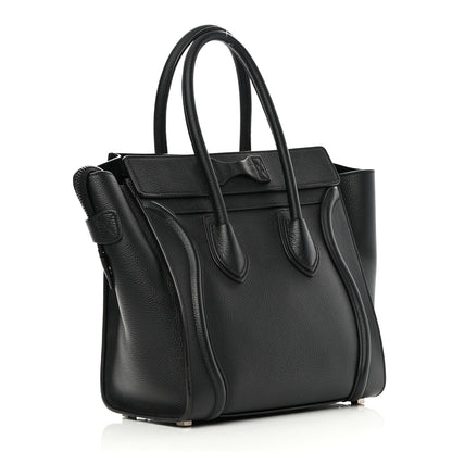 Celine Drummed Calfskin Micro Luggage Black 3 of 14