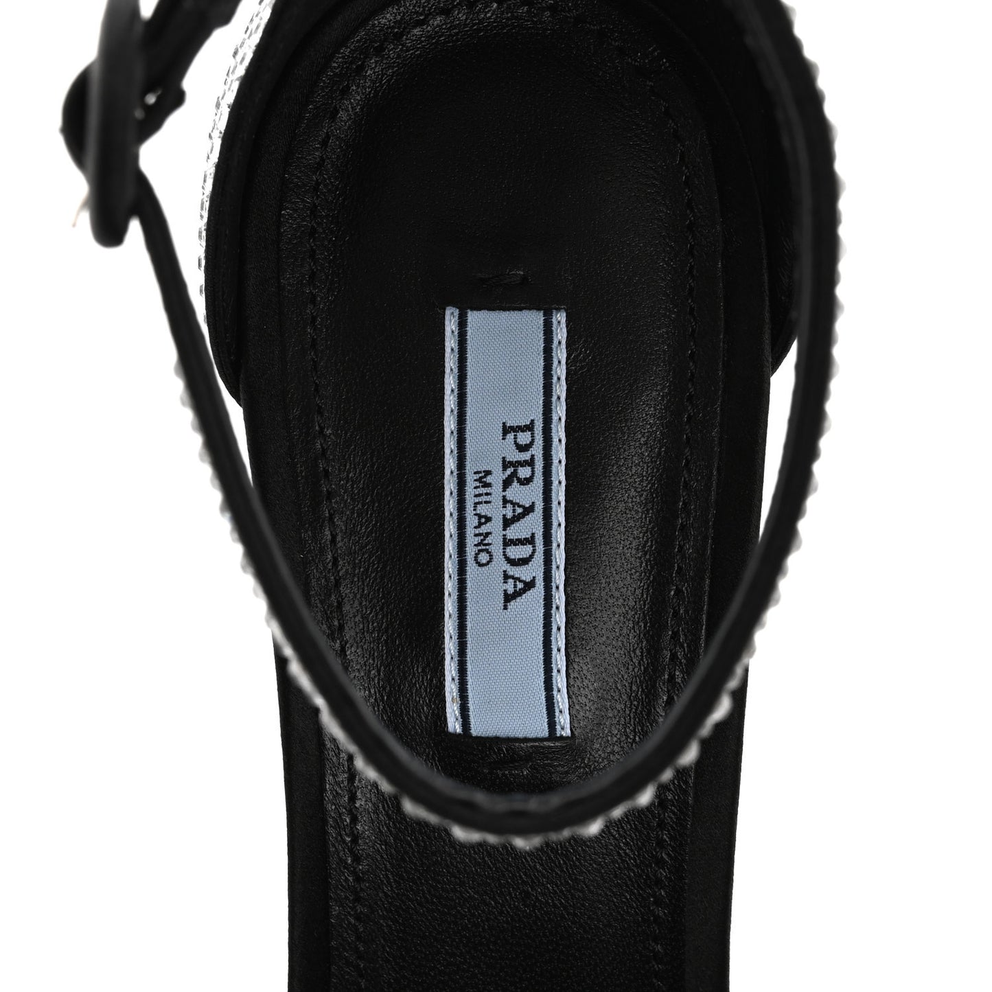 Satin Crystal Triangle Logo 40/135mm Platform Sandals 39 Cristal