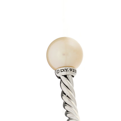 David Yurman Sterling Silver Diamond Pearl 9mm Solari Bracelet 3 of 3