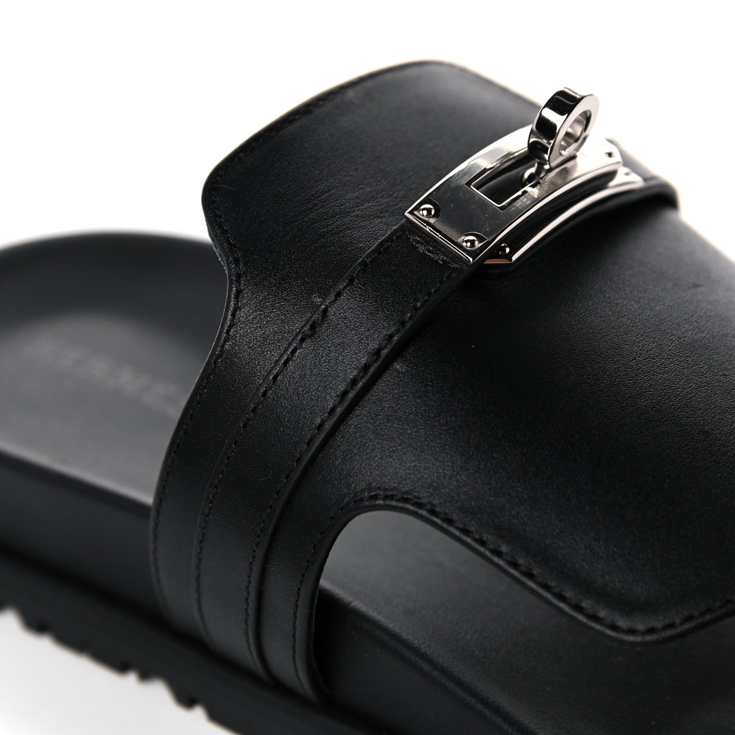 Hermes Calfskin Womens Empire Sandals 38.5 Black 11 of 12