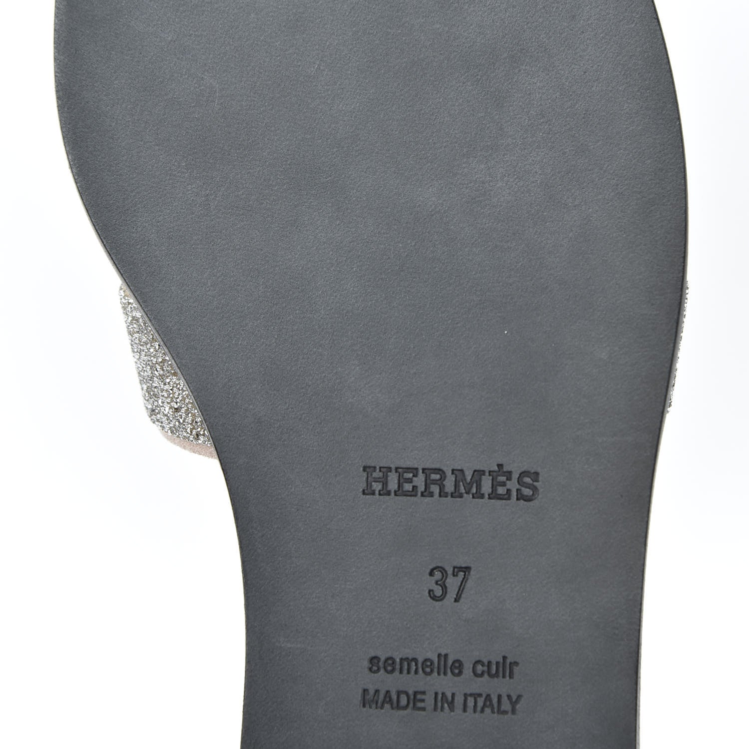 Hermes Suede Goatskin Crystal Powder Oran Sandals 37 9 of 10