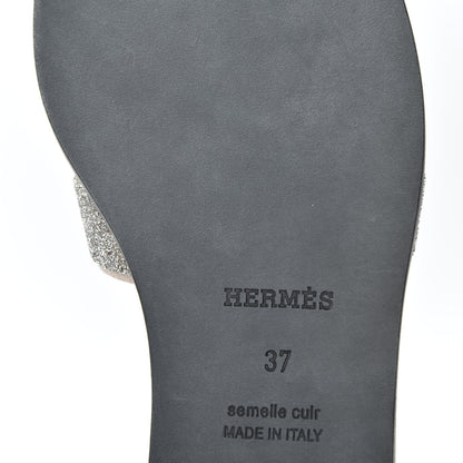Hermes Suede Goatskin Crystal Powder Oran Sandals 37 9 of 10