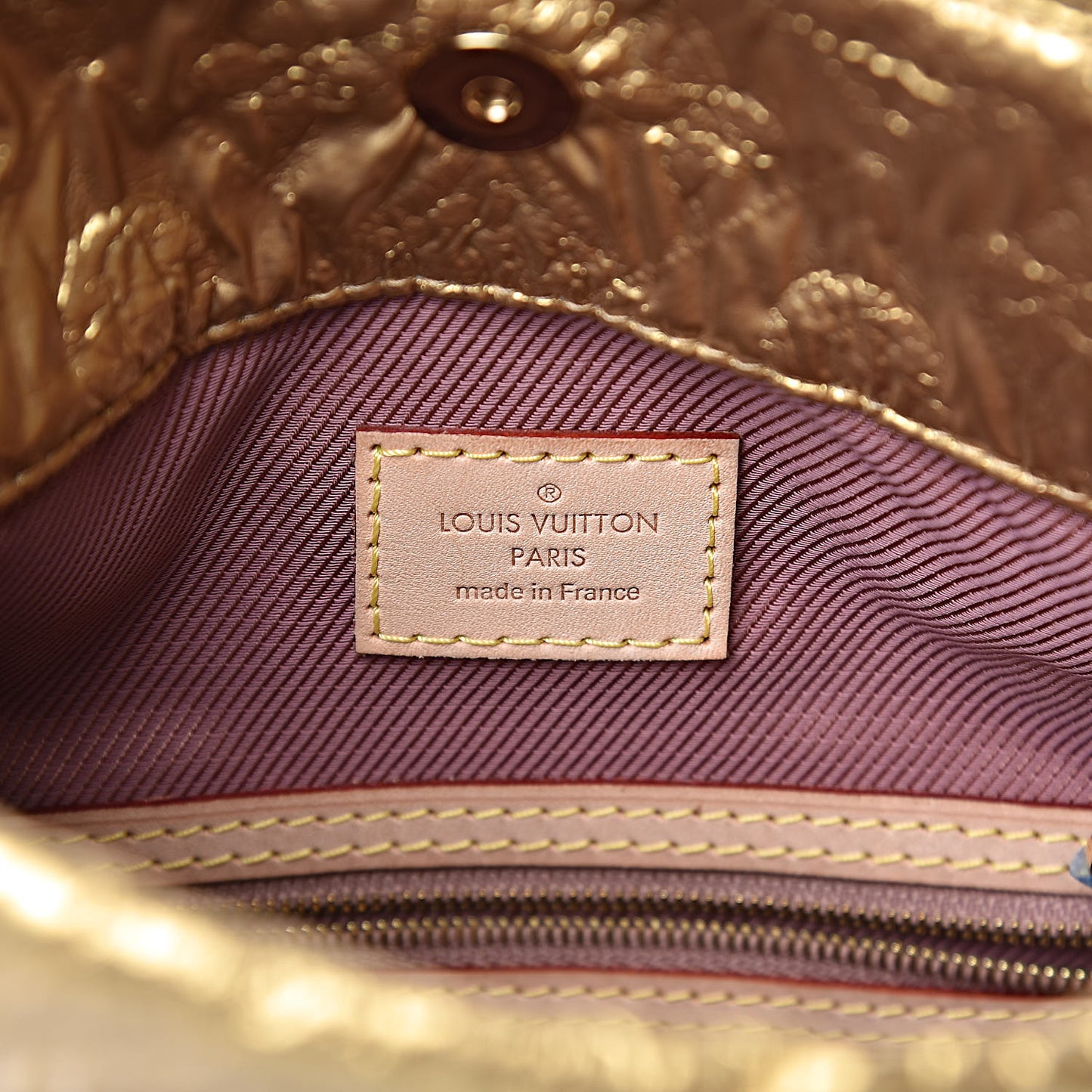 Jacquard Quilted Monogram Limelight Clutch PM Gold