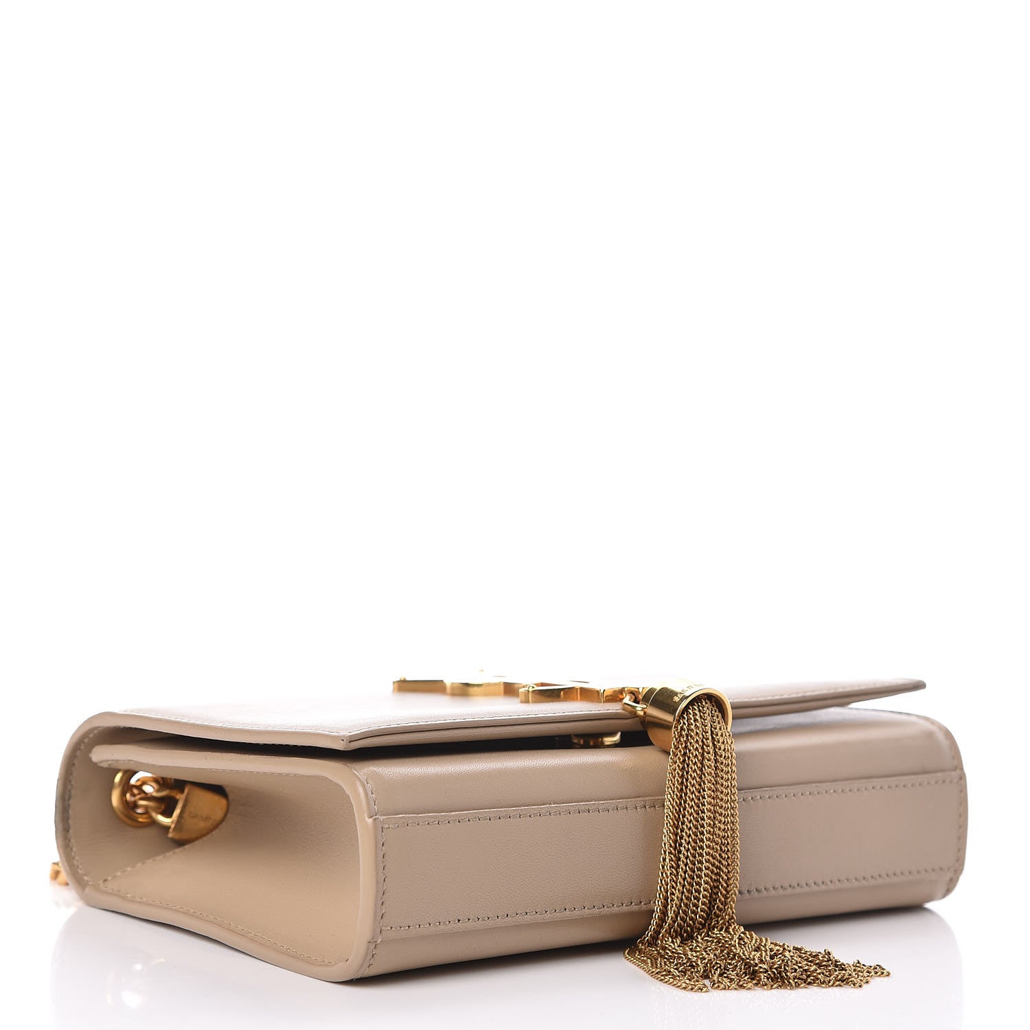 Saint Laurent Calfskin Small Classic Monogram Kate Tassel Satchel Dark Beige 4 of 10