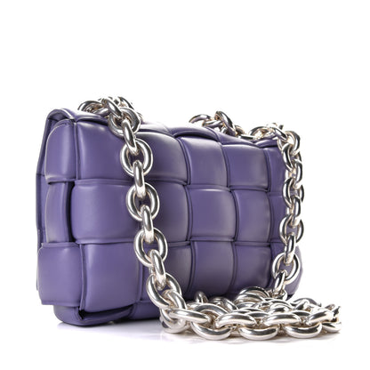 Bottega Veneta Lambskin Maxi Intreccio Padded Chain Cassette Crossbody Bag Lavender 2 of 10
