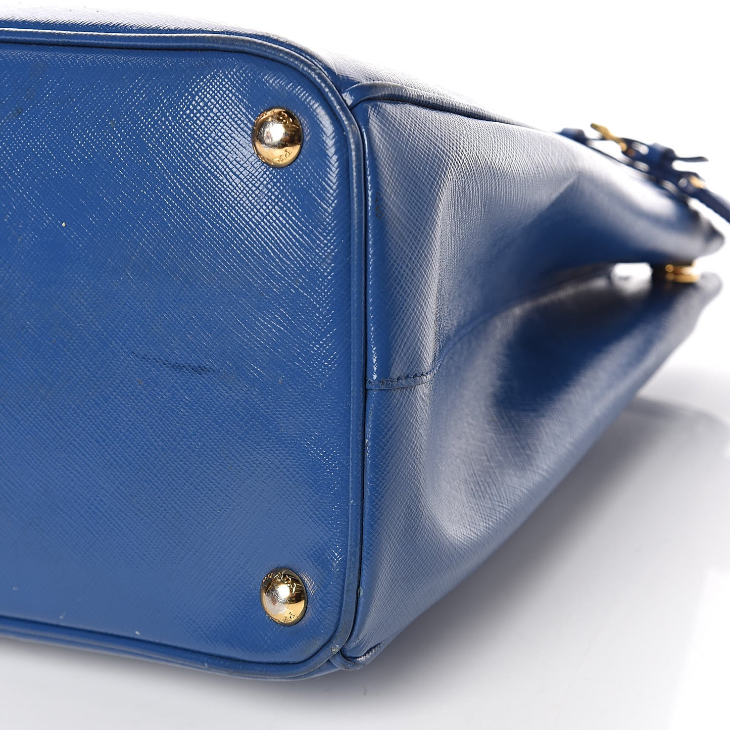 Saffiano Vernice Shopping Tote Azzurro