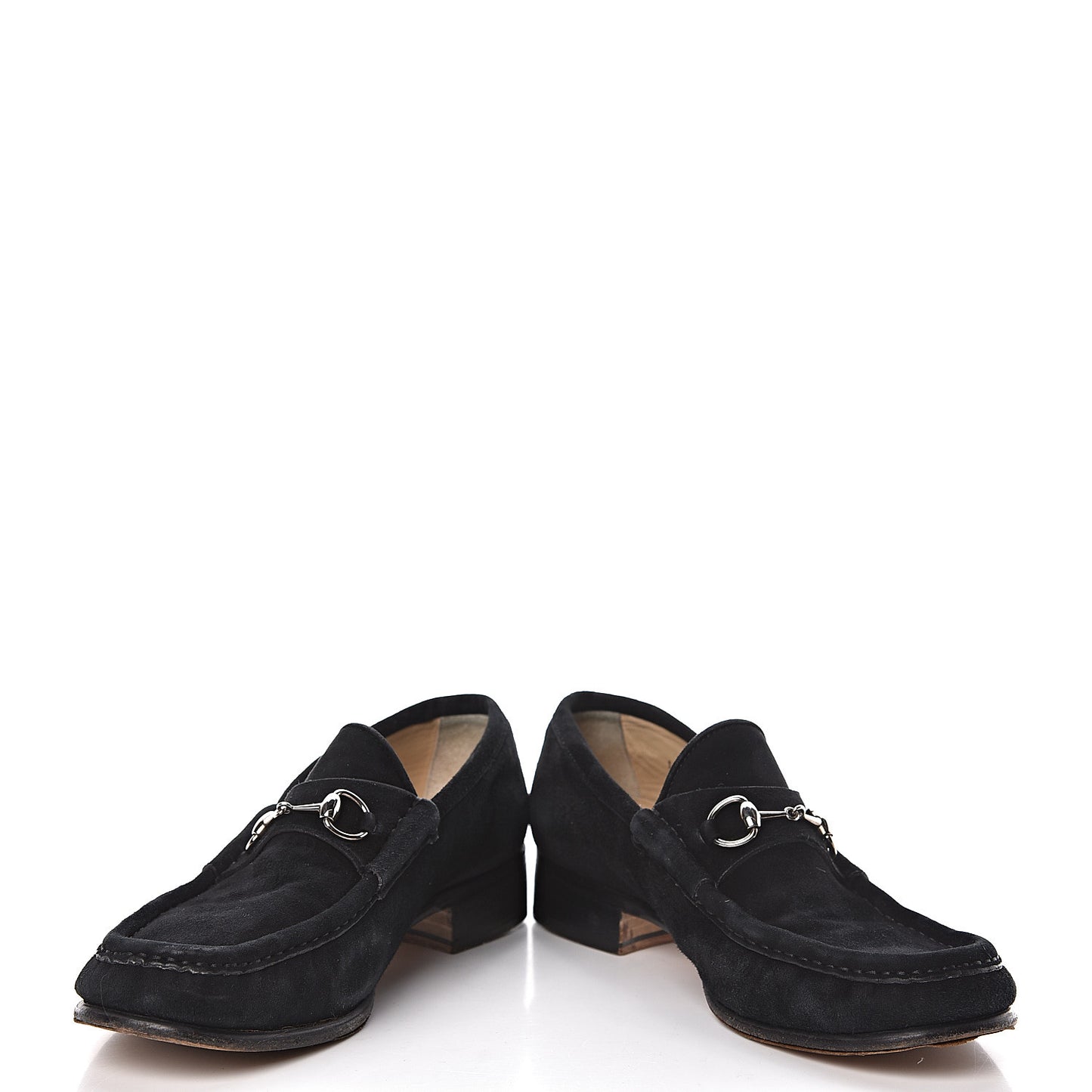 Suede Horsebit Womens Loafers 39.5 Black