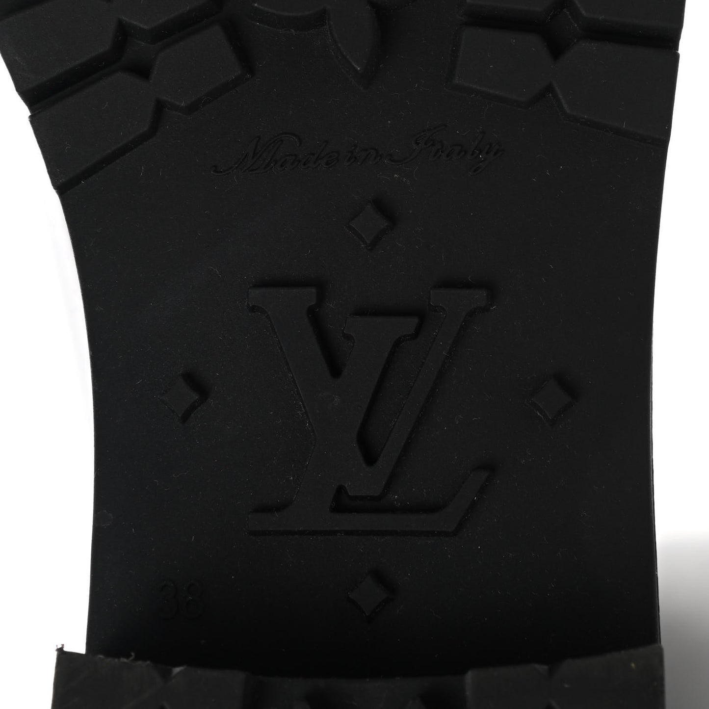 Rubber Embossed Monogram Splash Rain Boots 38 Black