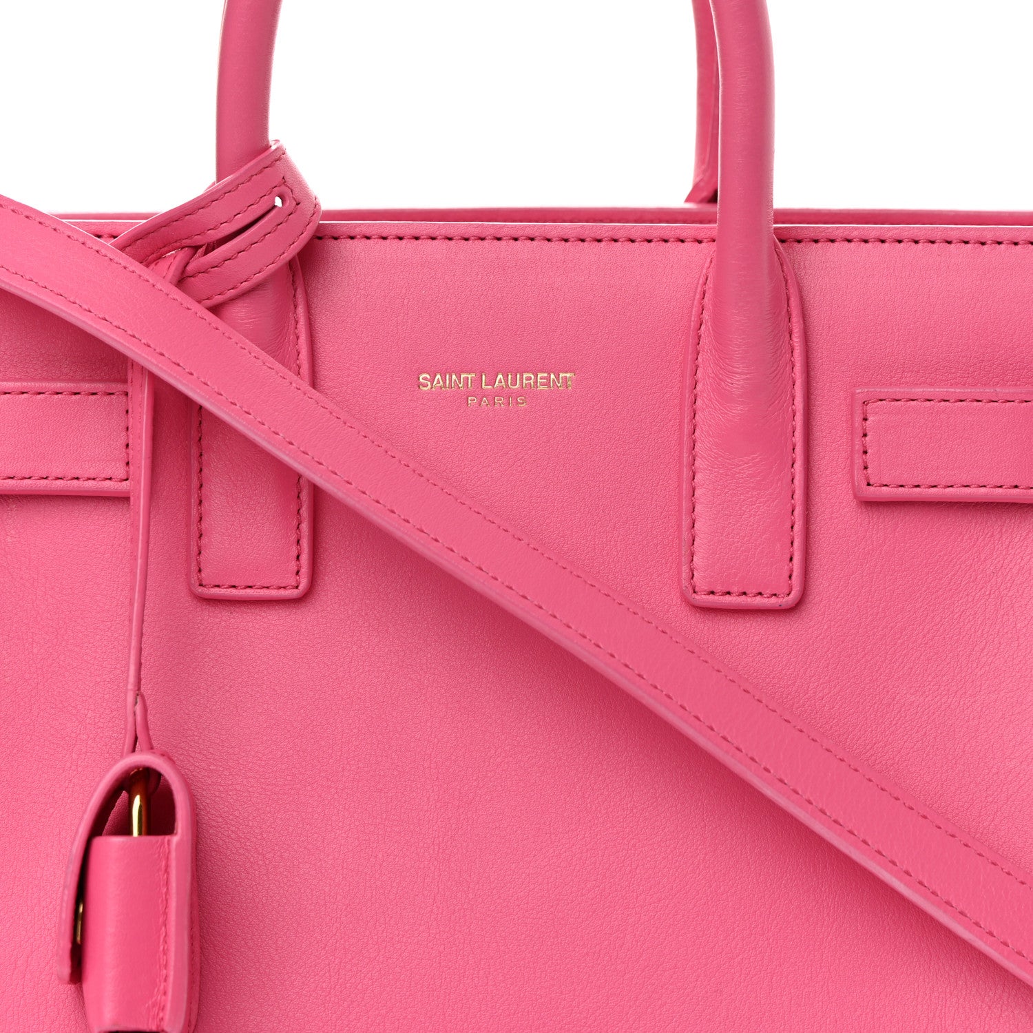 Saint Laurent Calfskin Sac De Jour Nano Lipstick Fuchsia 7 of 15