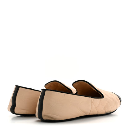 Chanel Lambskin Quilted Cap Toe Slipper With Pouch 39 Beige Black 5 of 12