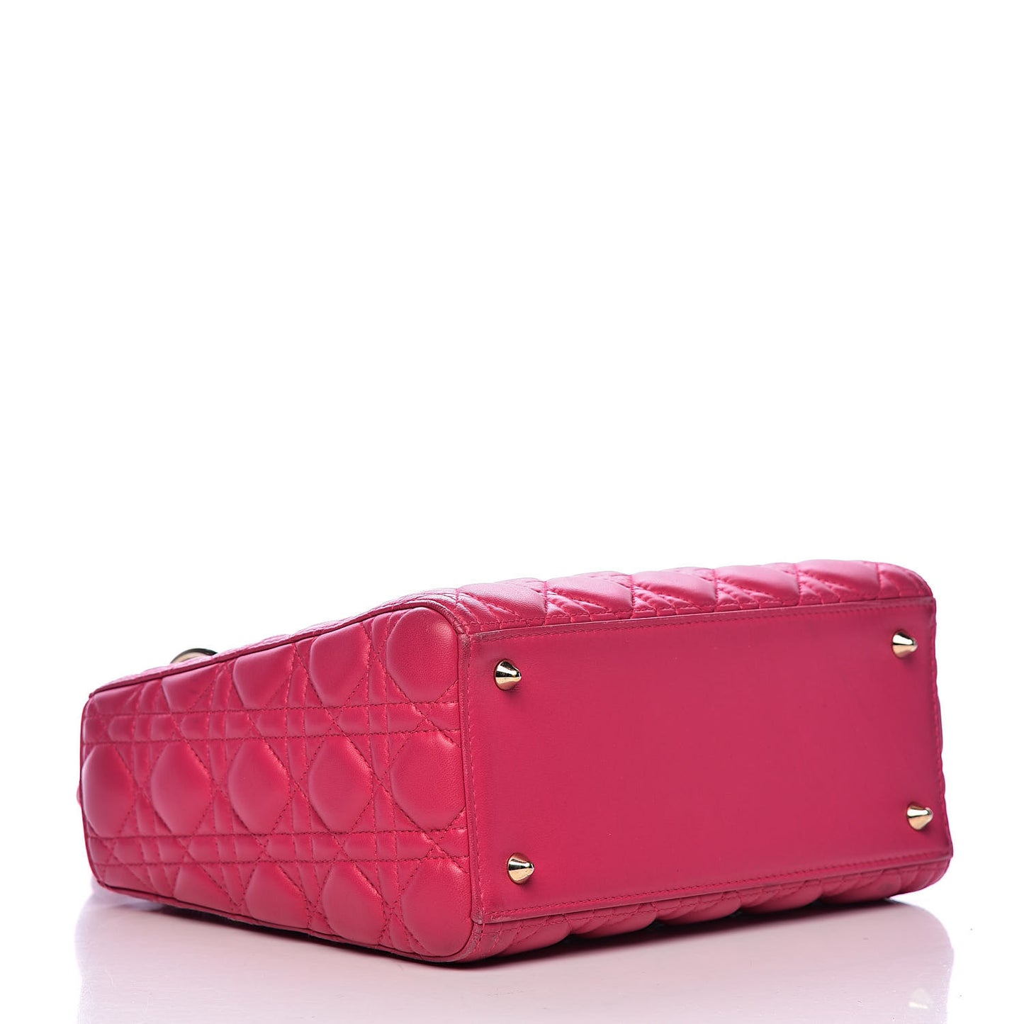 Lambskin Cannage Medium Lady Dior Fuchsia