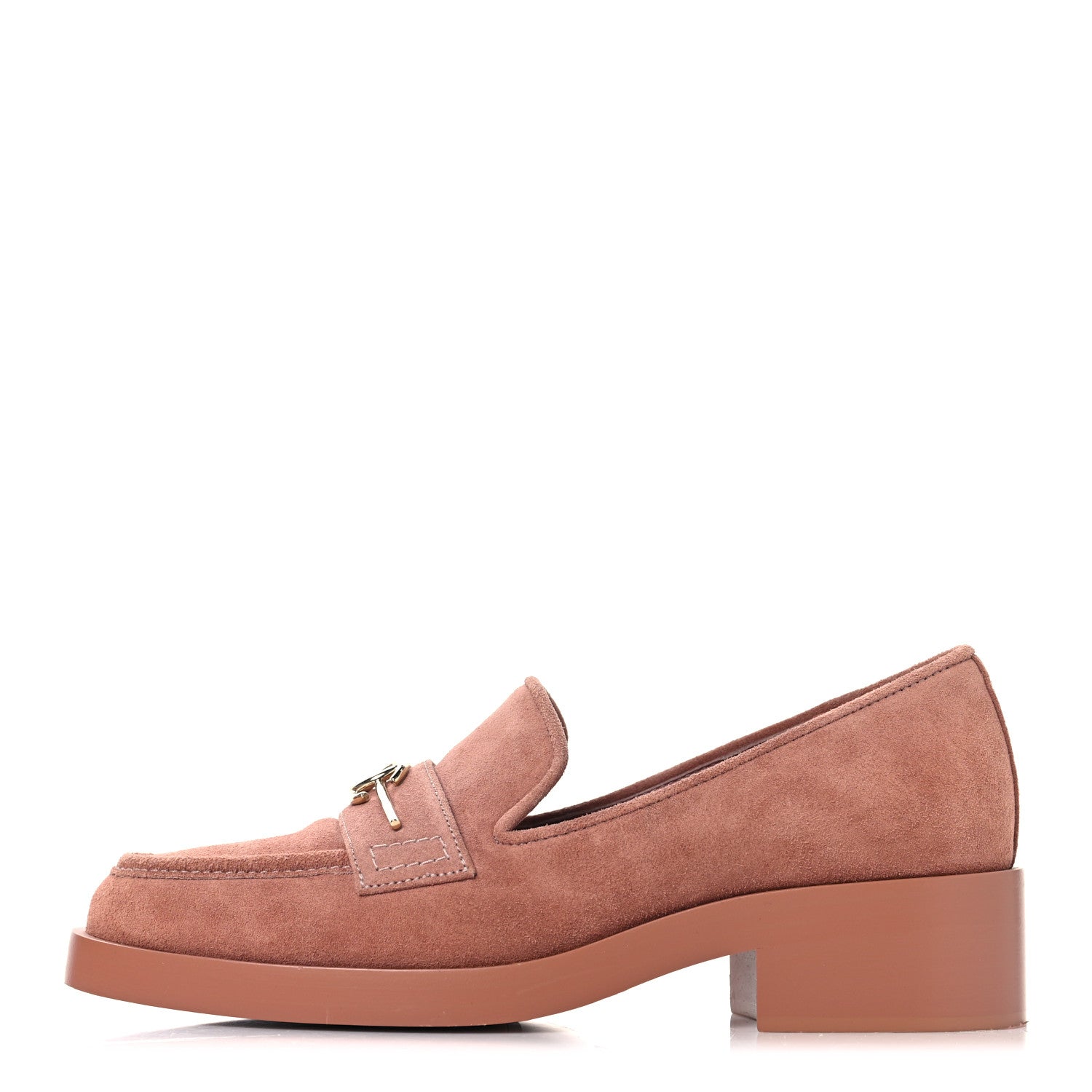 Chanel Suede Metal CC Mocassin Loafers 38 Pink 1 of 9