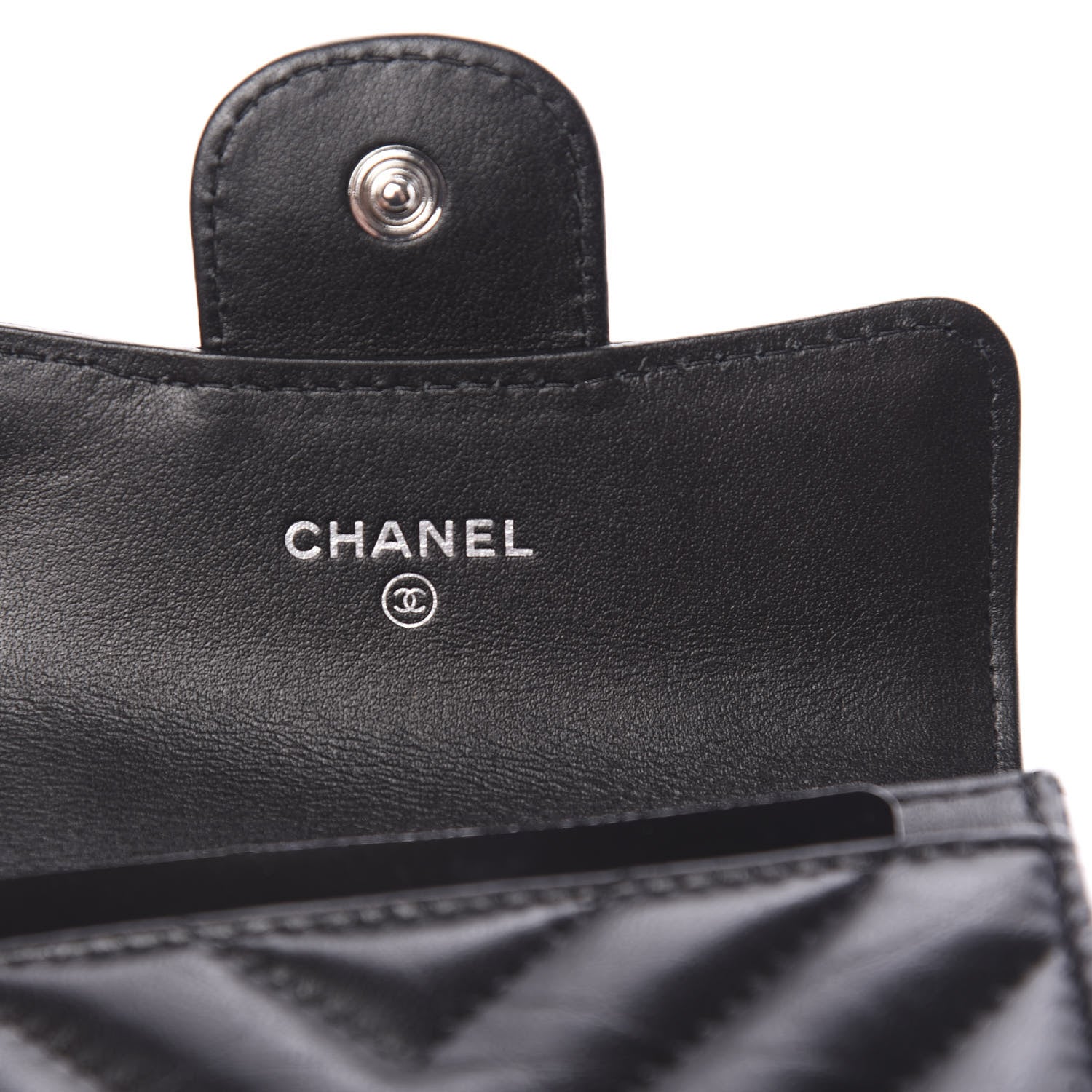 Chanel Aged Calfskin Chevron Quilted Reissue Card Holder Wallet So Black 5 of 8