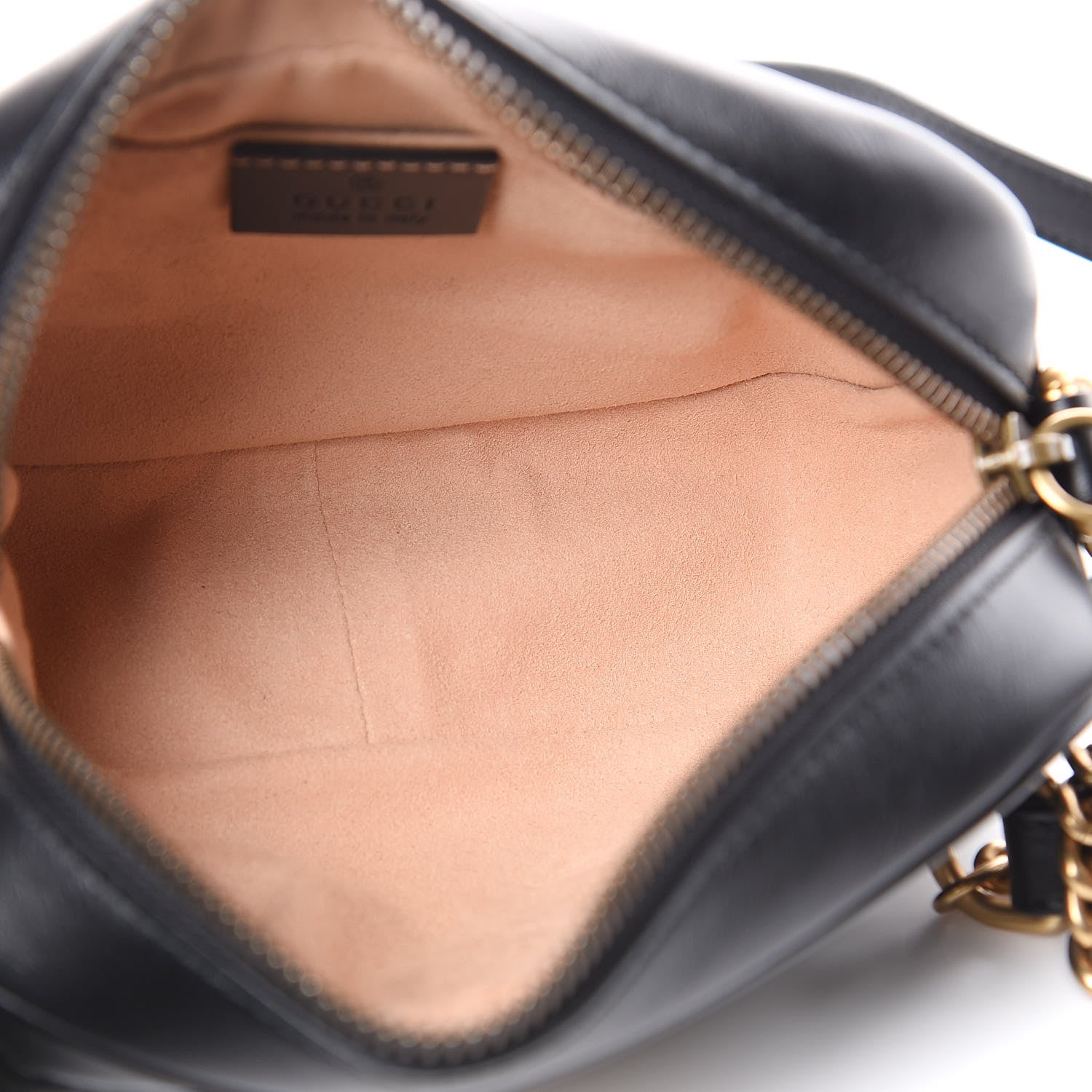 Gucci Calfskin Matelasse Mini GG Marmont Chain Shoulder Bag Black 5 of 10