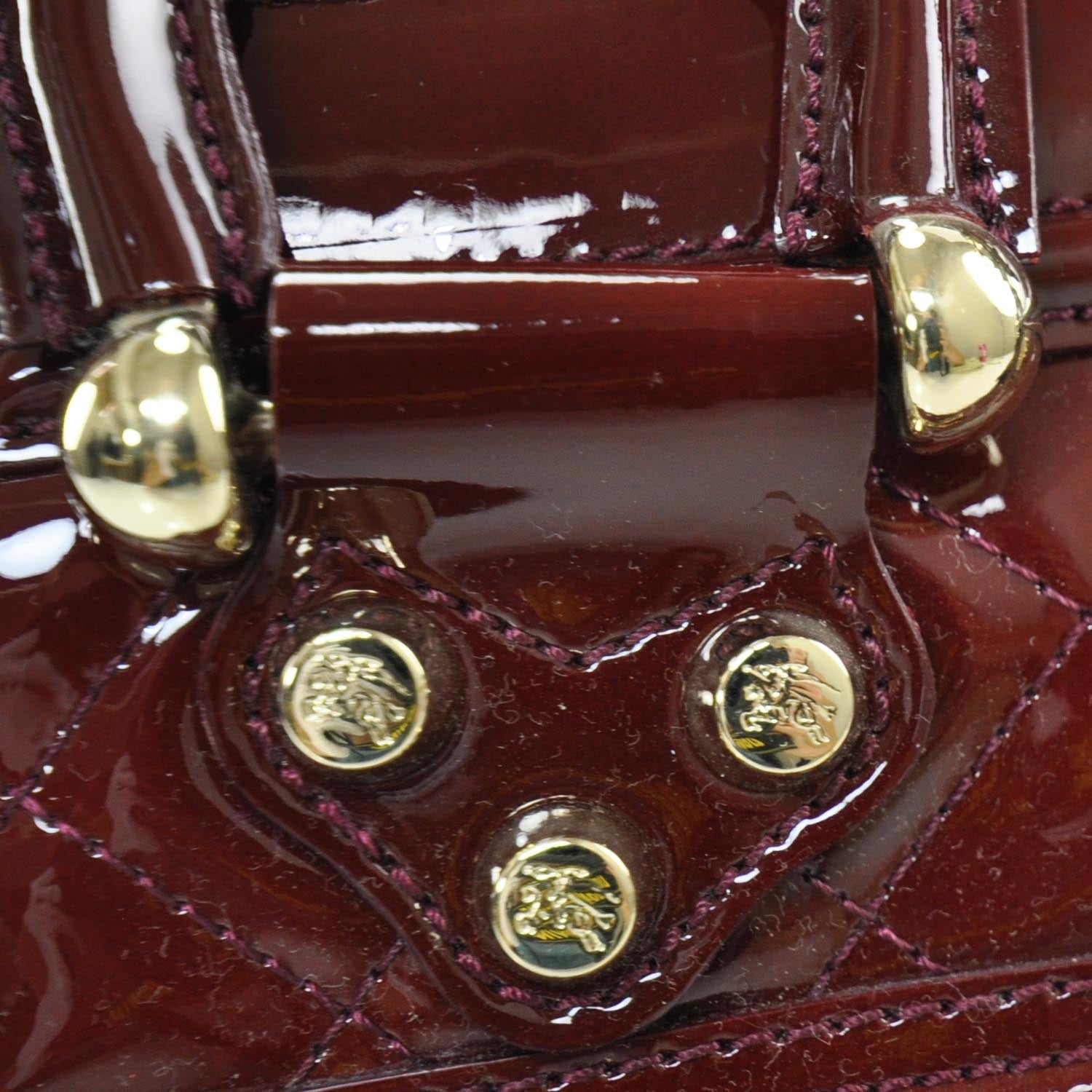 Burberry Patent Quilted Mini Manor Bag 8 of 9