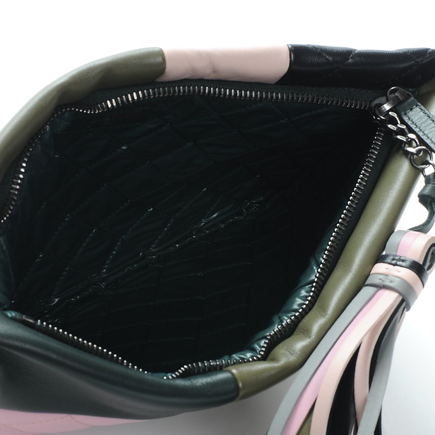 Lambskin Patchwork Medium Cosmetic Case Multicolor