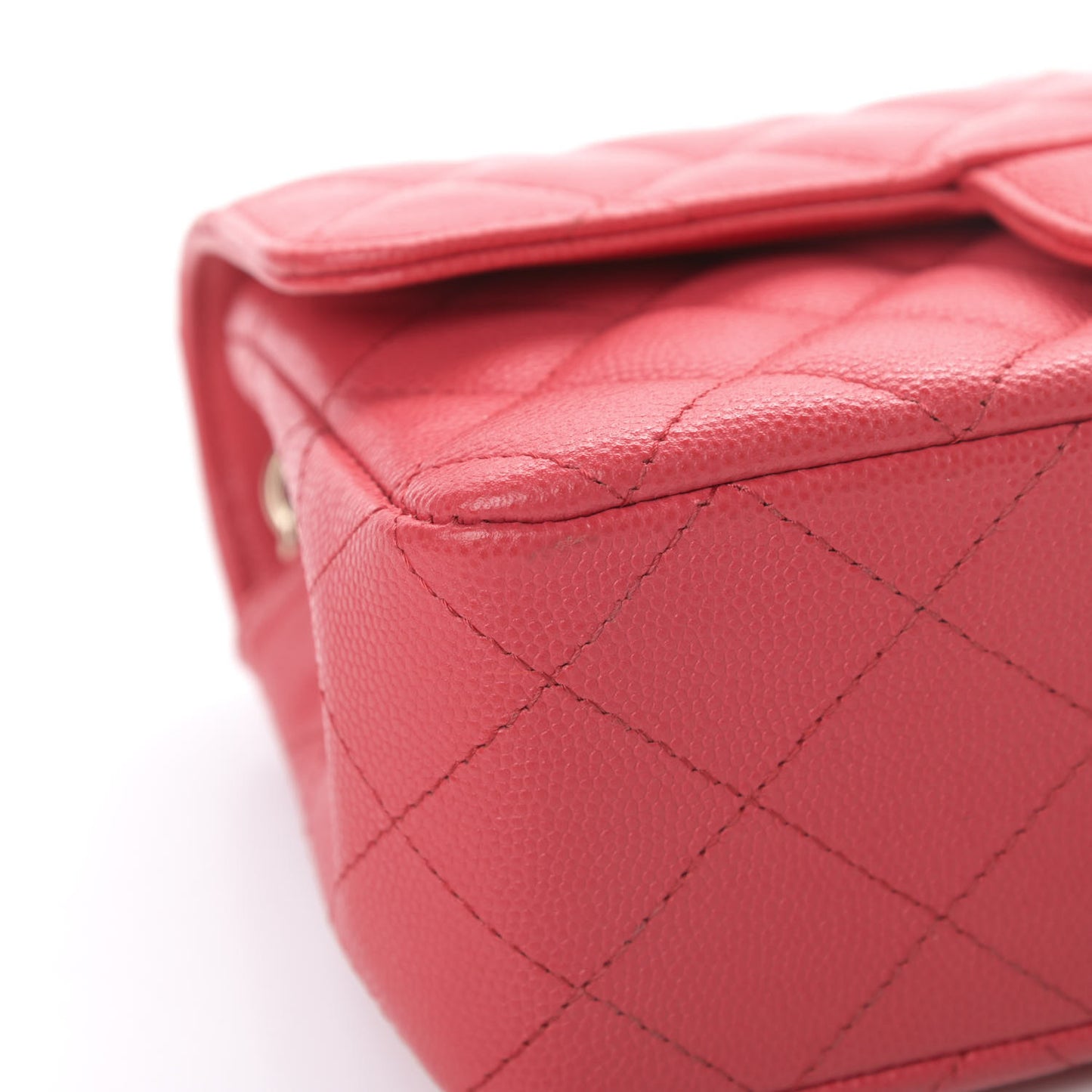 Caviar Quilted Mini Rectangular Flap Dark Pink