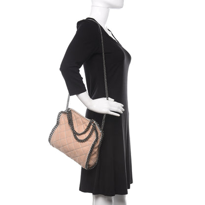 Stella McCartney Shaggy Deer Quilted Mini Falabella Fold Over Tote Powder 2 of 9