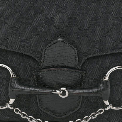 Gucci Monogram Horsebit Chain Flap Shoulder Bag Black 8 of 18
