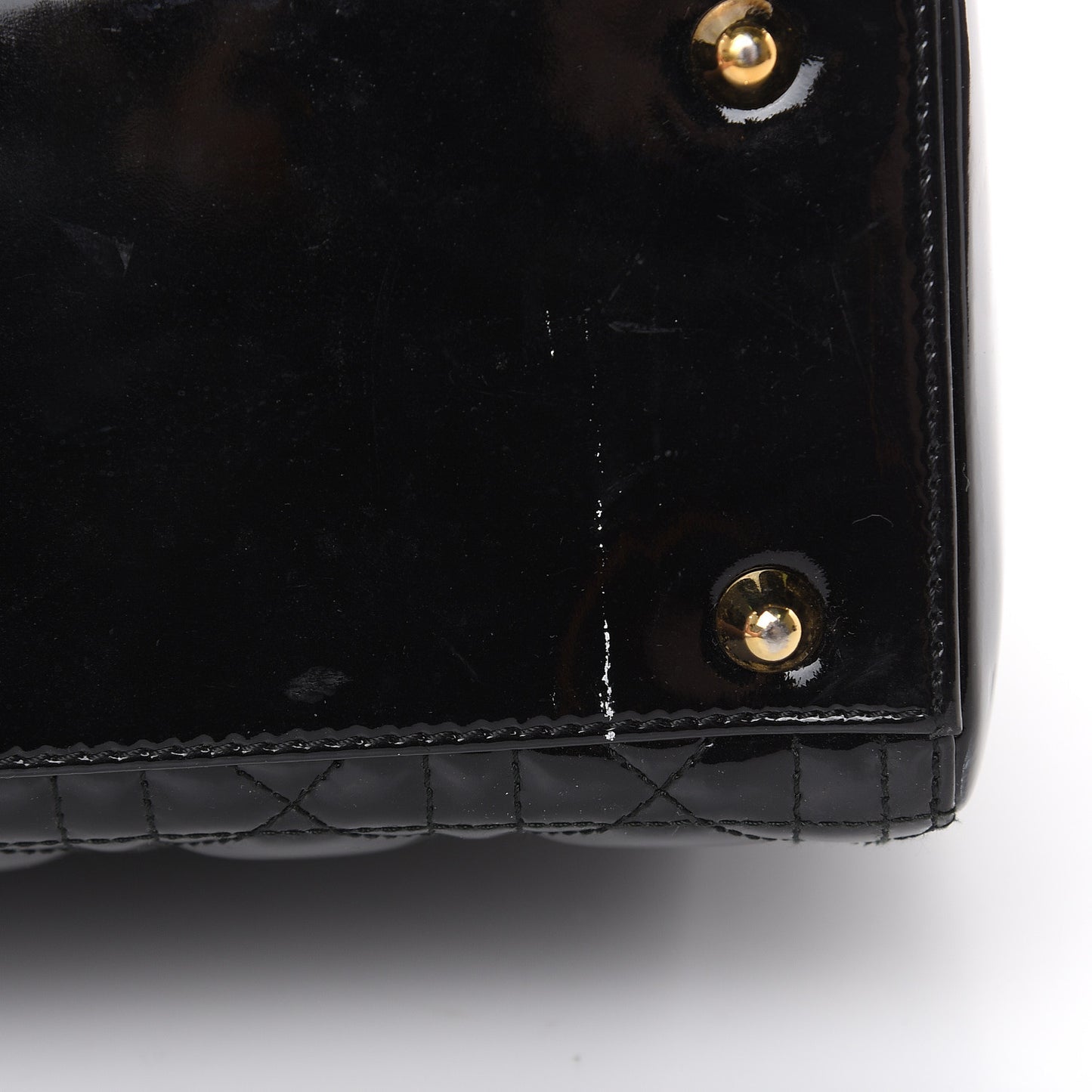 Patent Cannage Large Lady Dior Black