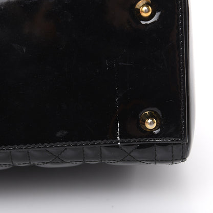 Christian Dior Patent Cannage Large Lady Dior Black 10 of 13