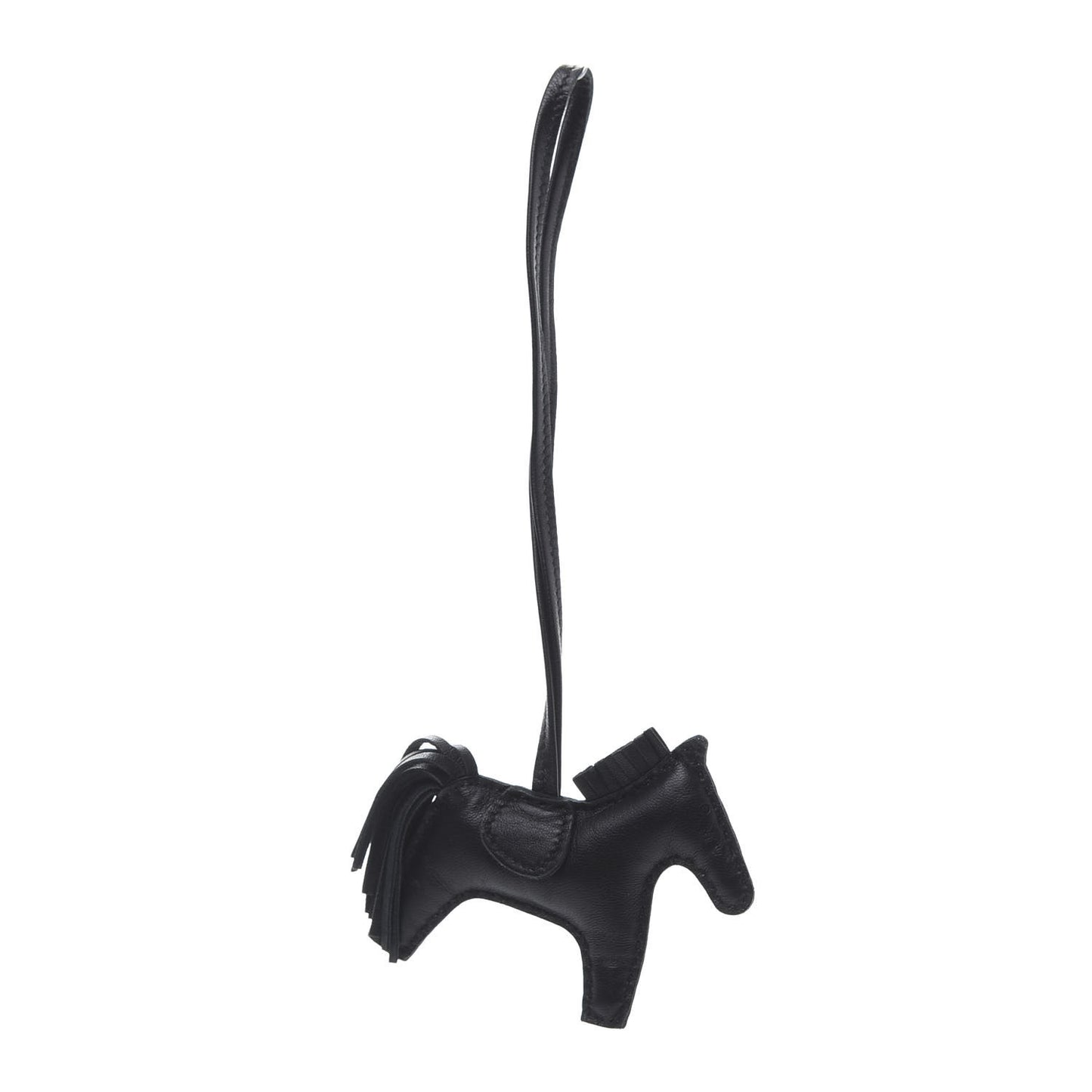 Milo Lambskin Grigri Rodeo Horse Bag Charm PM So Black