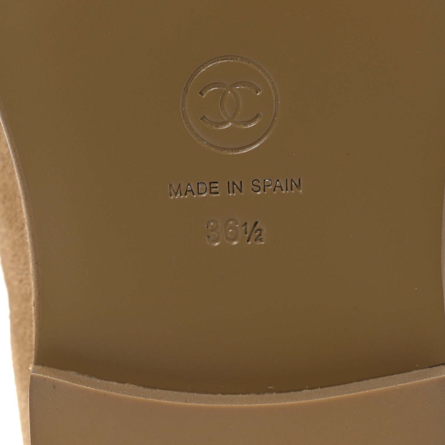 Chanel Suede Calfskin CC Loafers 36.5 Dark Beige 8 of 11