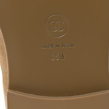 Chanel Suede Calfskin CC Loafers 36.5 Dark Beige 8 of 11