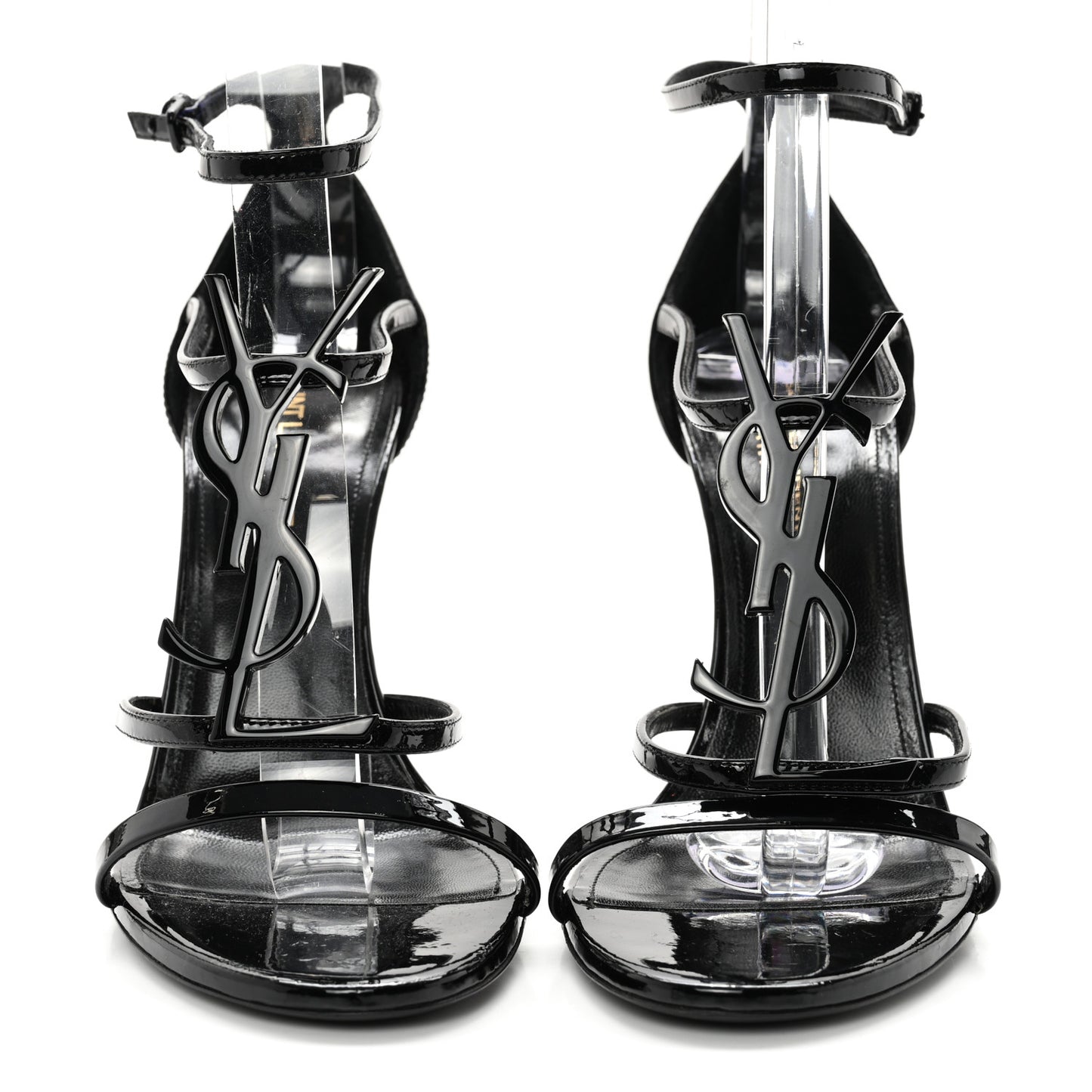 Patent Cassandra Ankle Strap Sandals 37.5 Black