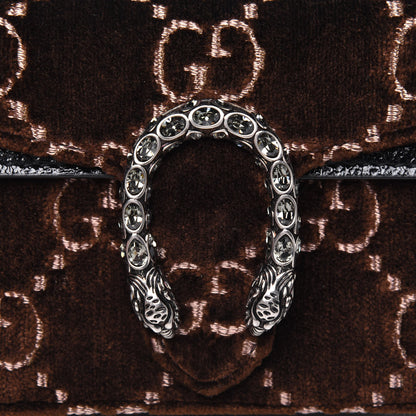 Gucci Velvet Skipper Crystal GG Monogram Super Mini Dionysus Shoulder Bag Brown Black Black Diamond 12 of 13