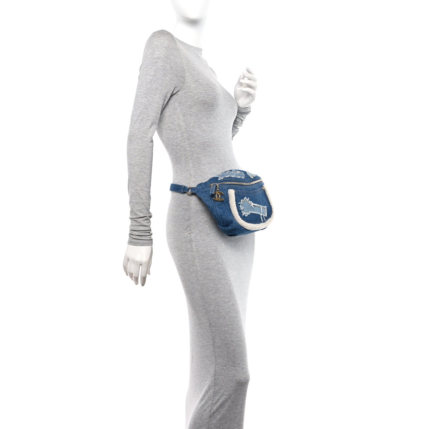 Chanel Denim Sherling Egyptian Waist Bag Blue 2 of 10