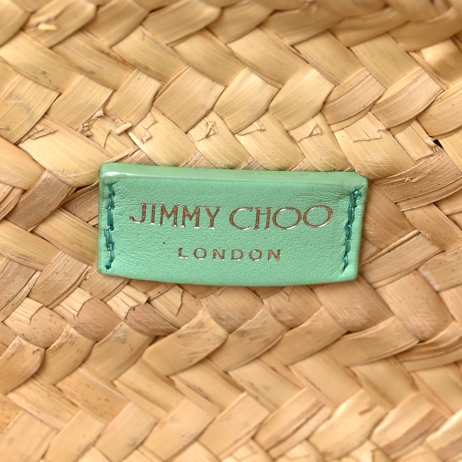 Jimmy Choo Raffia Small Macy Tote Natural Mint 6 of 9