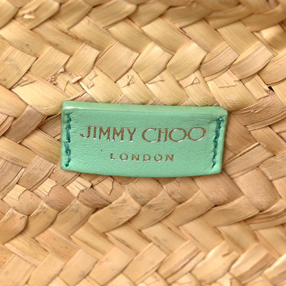 Jimmy Choo Raffia Small Macy Tote Natural Mint 6 of 9