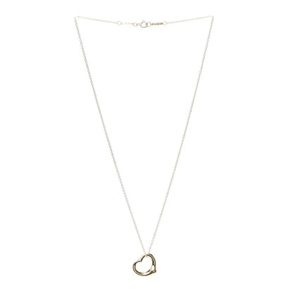 Tiffany 18K Yellow Gold 16mm Elsa Peretti Open Heart Pendant Necklace 3 of 7