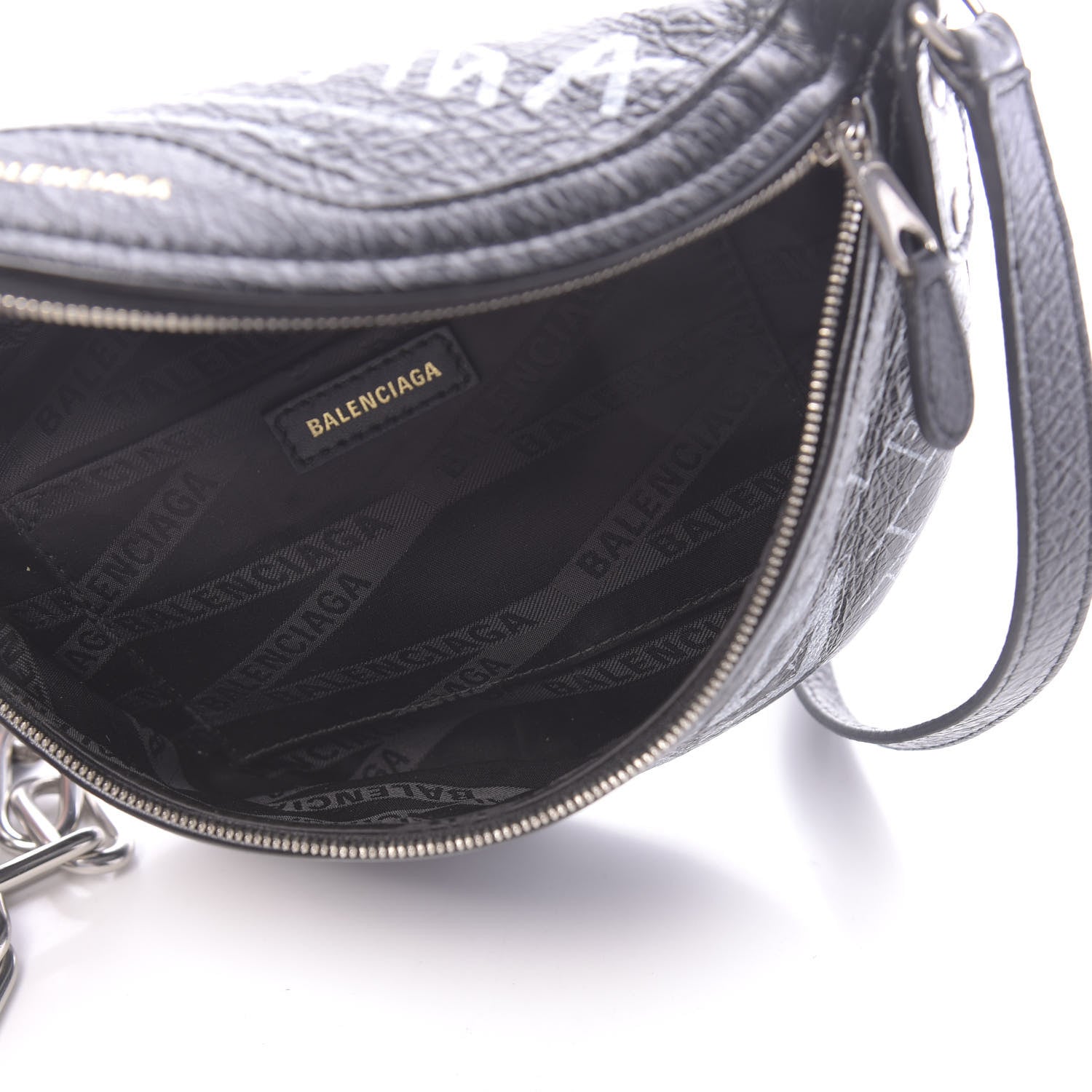 Balenciaga Agneau Arena Graffiti All Over XXS Souvenir Belt Bag Black White 5 of 10
