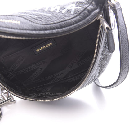Balenciaga Agneau Arena Graffiti All Over XXS Souvenir Belt Bag Black White 5 of 10