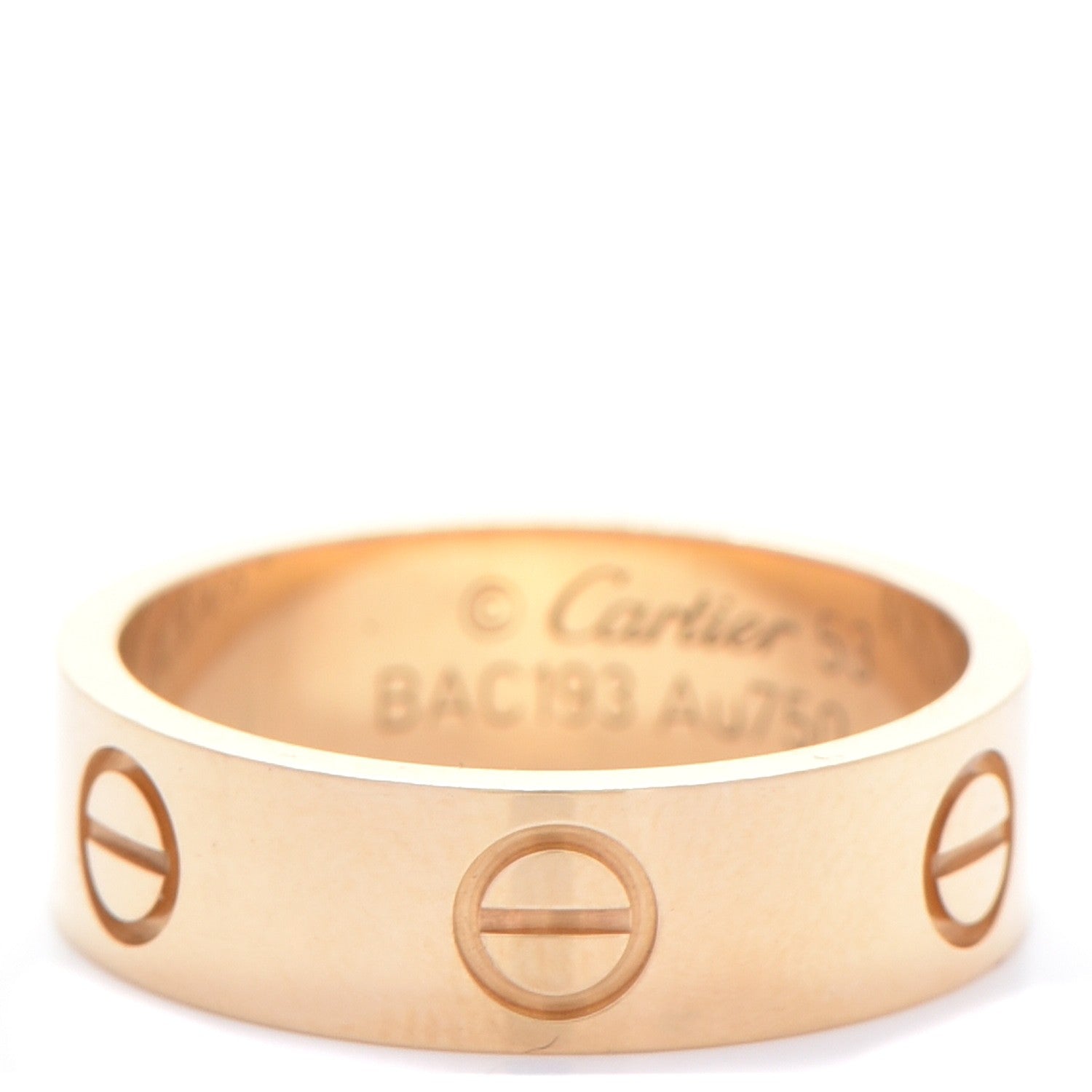 Cartier 18K Yellow Gold 5.5mm LOVE Ring 53 6.5 1 of 5