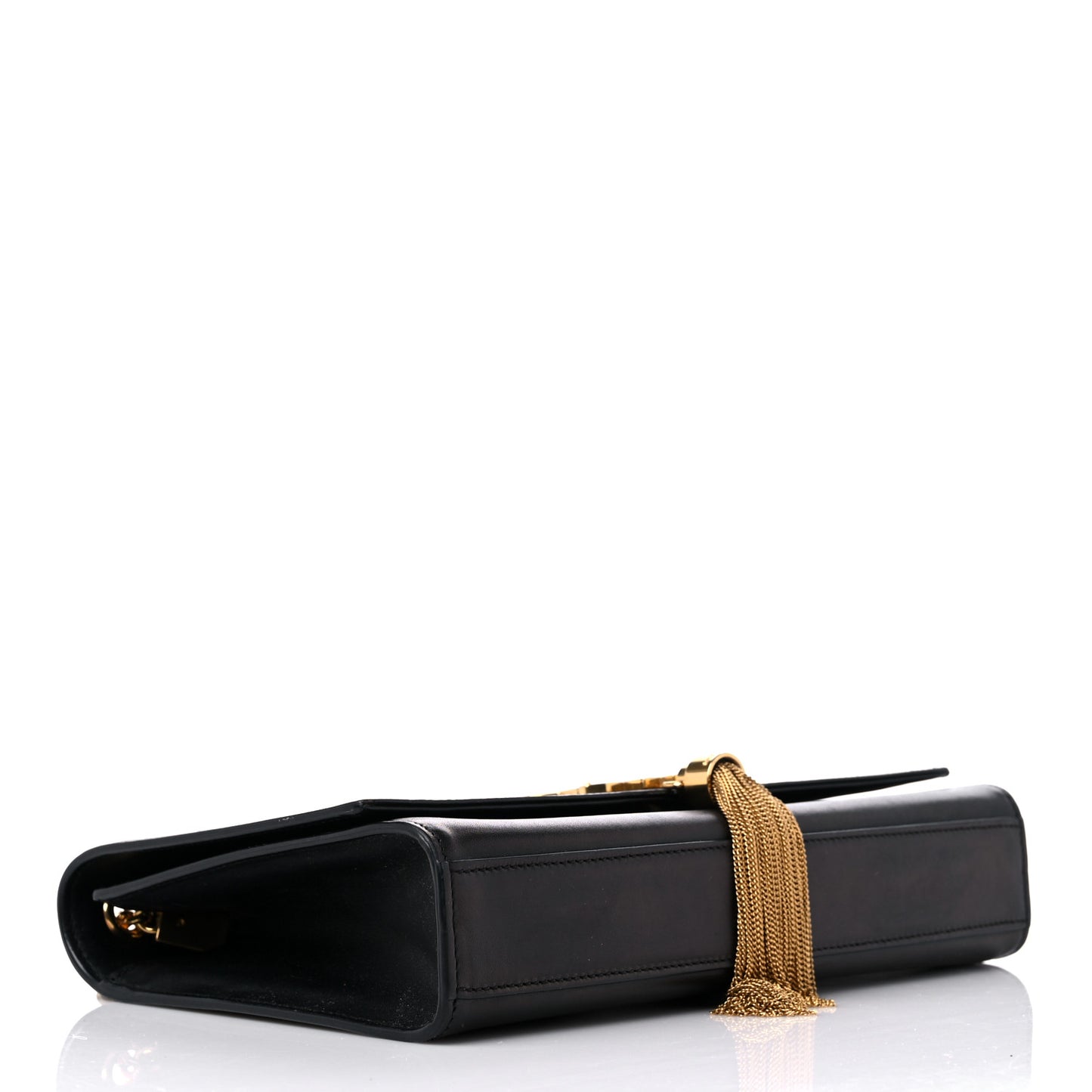 Smooth Calfskin Medium Classic Monogram Kate Tassel Satchel Black